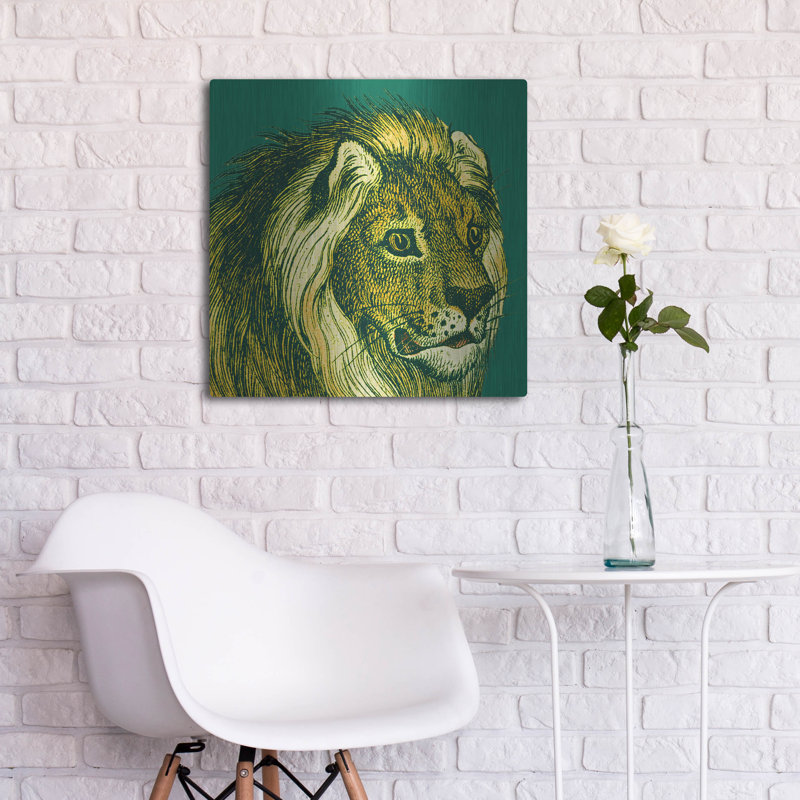 Art mural luxueux en métal «Jungle Flair 3» par Wild Apple, 24 po x 24 po, H 24 po x l 24 po