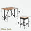 Table de bar 5 pièces et 4 tabourets avec pieds réglables, plateau de table pliable et coussins