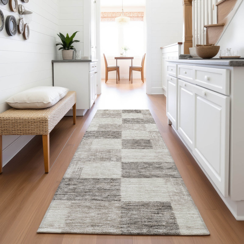 Premium Machine Washable Krause AMF1139 Geometric Rug, Runner 2'3" x 7'6"