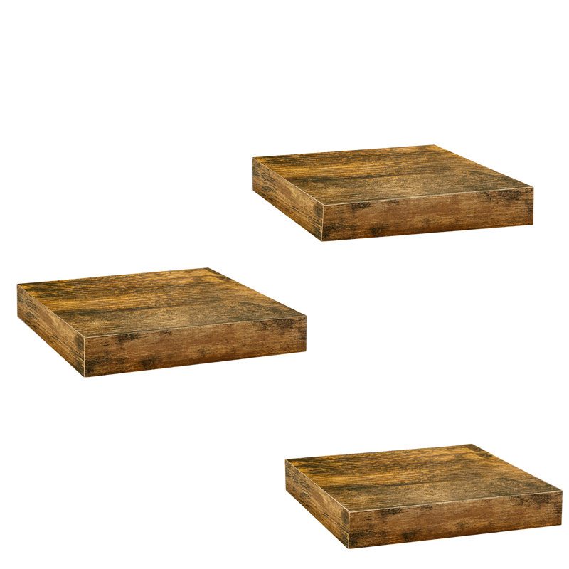  Ensemble de 3 tablettes flottantes avec fixation invisible, H 9,25 po x l 9,25 po x P 1,5 po