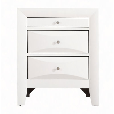 Modern Nightstand With 3 Drawers, 28" H, Curved Front Design, Ample Storage, Fits Any Decor