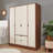 Elegant Wardrobe with 100% Melamine Coated Chipboard, Walnut & Moonstone Finish, 55.1 x 71.7 x 19.7 inches | Durable 0.8 mm PVC Edgebands | Stylish Storage Solution for Modern Bedrooms & Living Spaces