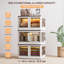 Bacs de rangement pliables à 3 niveaux, bacs de rangement empilables en plastique avec couvercles et roulettes, armoire de rangement en plastique pour faciliter le rangement et l'organisation, grande boîte de rangement pliable pour la maison et le burea-130886009-130886008