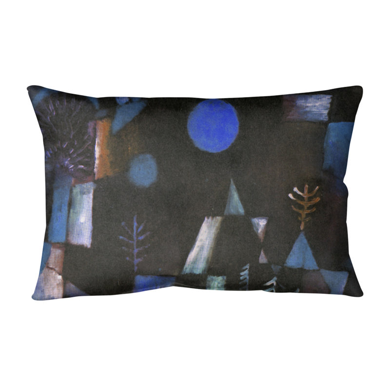 Coussin lombaire full moon, Bourre en polyester, 20 po x 14 po, Bleu