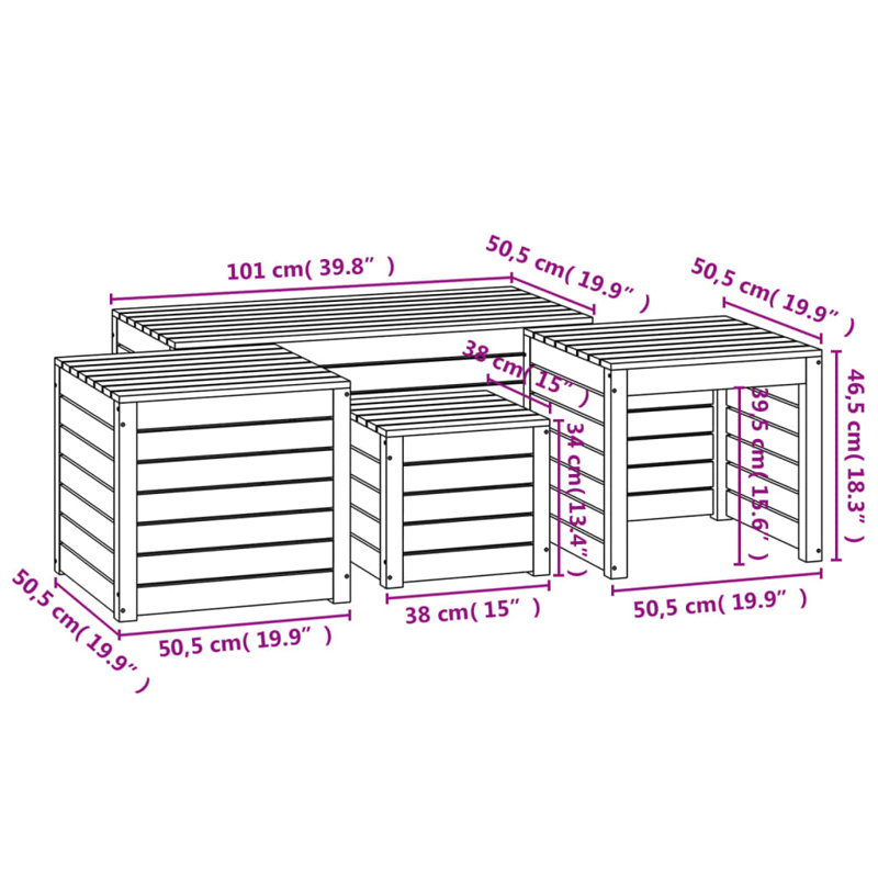 Brayden Studio 101cm W 0L Pine Solid Wood Deck Box, Natural