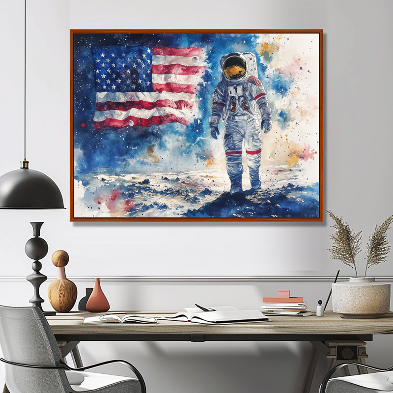 Dorado - Space, reproduction d'art sur toile, H 34 po x l 44 po, Impression dans un cadre flottant sans passe-parto, Brun