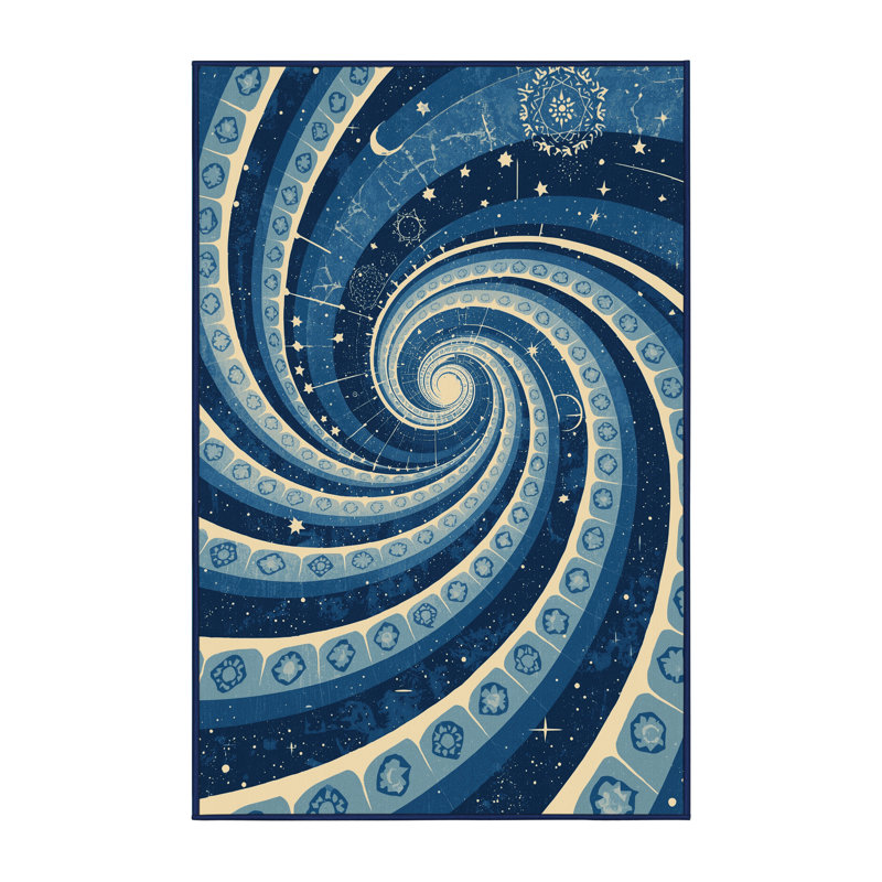 Tapis bleu moelleux doux et moelleux bleu, 8 x 10
