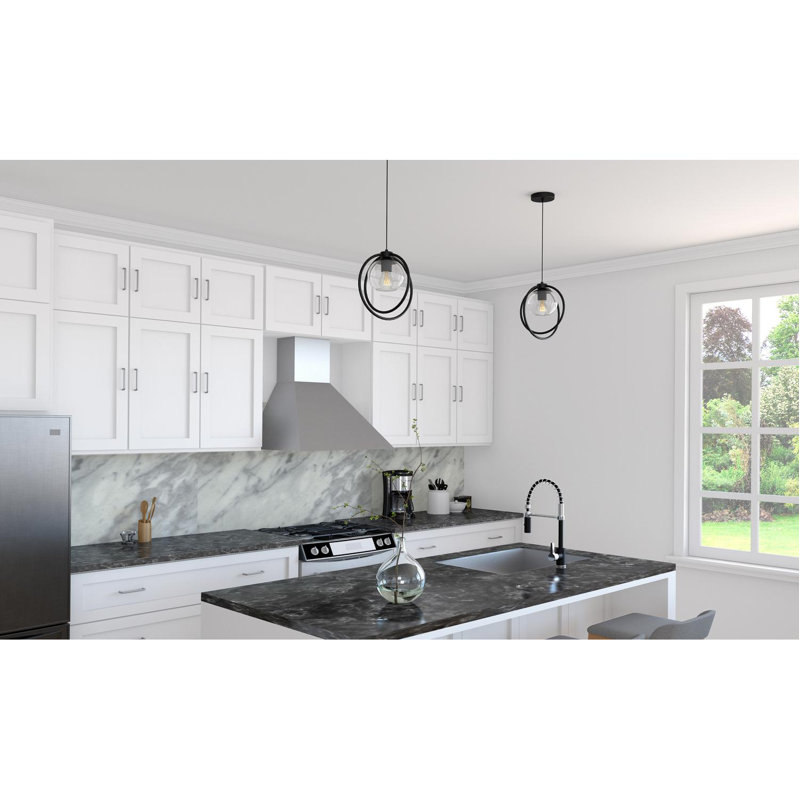 Luminaire suspendu 12 po Jamie - nickel satiné, Noir