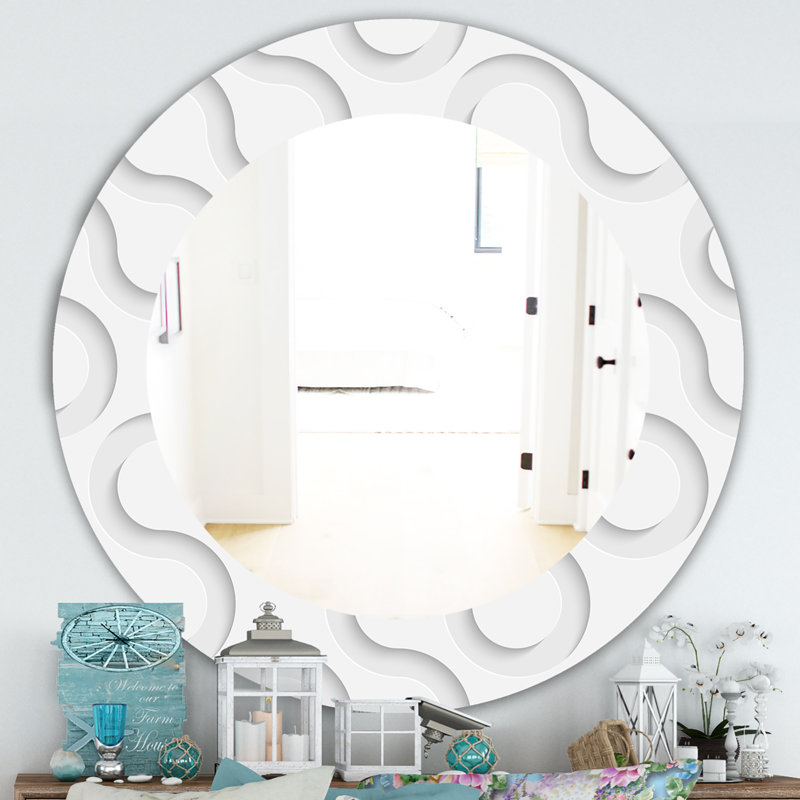 Miroir mural 15 mid-century scandinave, H 31,5 po x l po