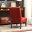 Fauteuil d'appoint contemporain sans accoudoirs en tissu chenille rouge-335994559