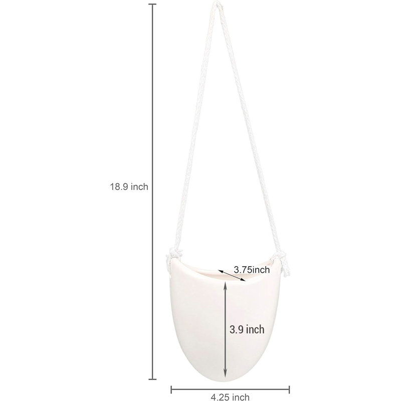 Ceramic Hanging Planter, White