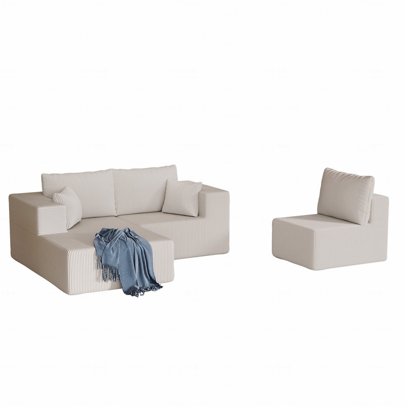 Canapé modulaire Basic, canapé en mousse 108,3 po, canapé en L avec méridienne et canapé modulaire Cloud