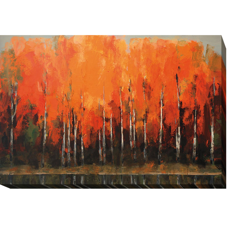 « bouleau shoreline », reproduction de peinture à l’huile sur toile tendue, H 24 po x l 36 po x P 1,5 po