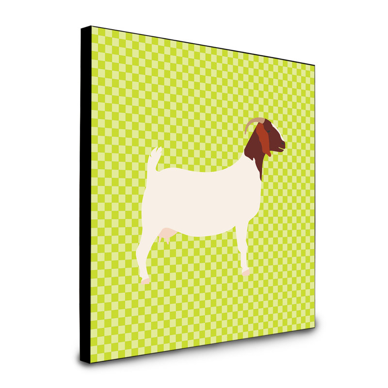 Panneau mural d’art chèvre boer Donan, Vert