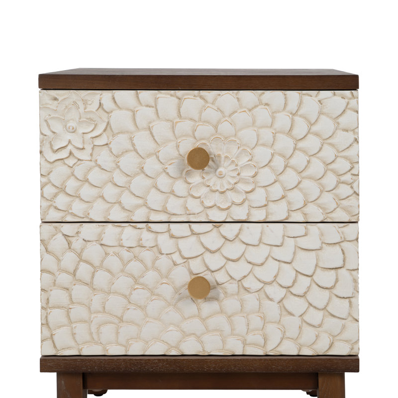 Breindel 48cm W Solid Wood Bedside Table
