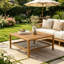 Tables de patio avec rangement, table basse moderne en bois d'acacia de 35 pouces