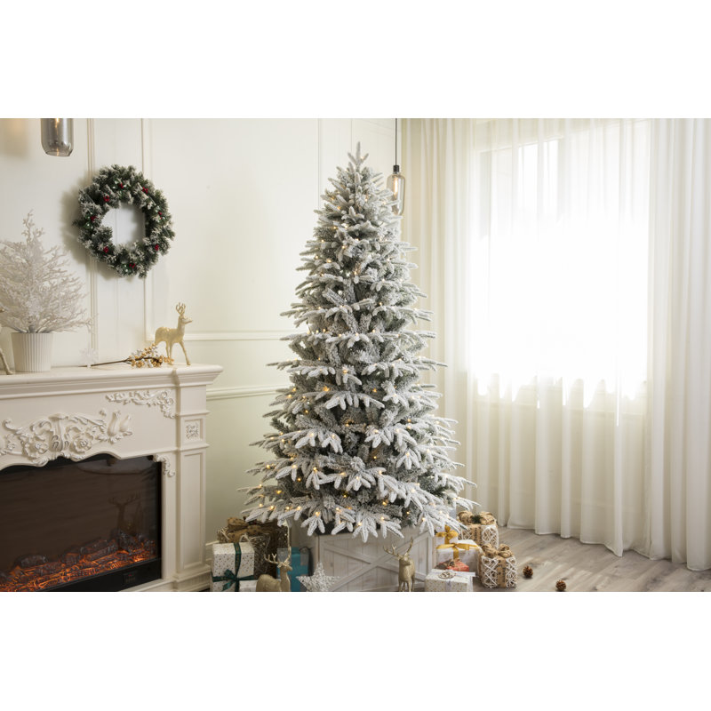 Arbre de Noël artificiel épinette vert enneigé, 5 pi