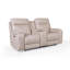 Bandera Dual Power Console Lay Flat Leather Loveseat, Putty