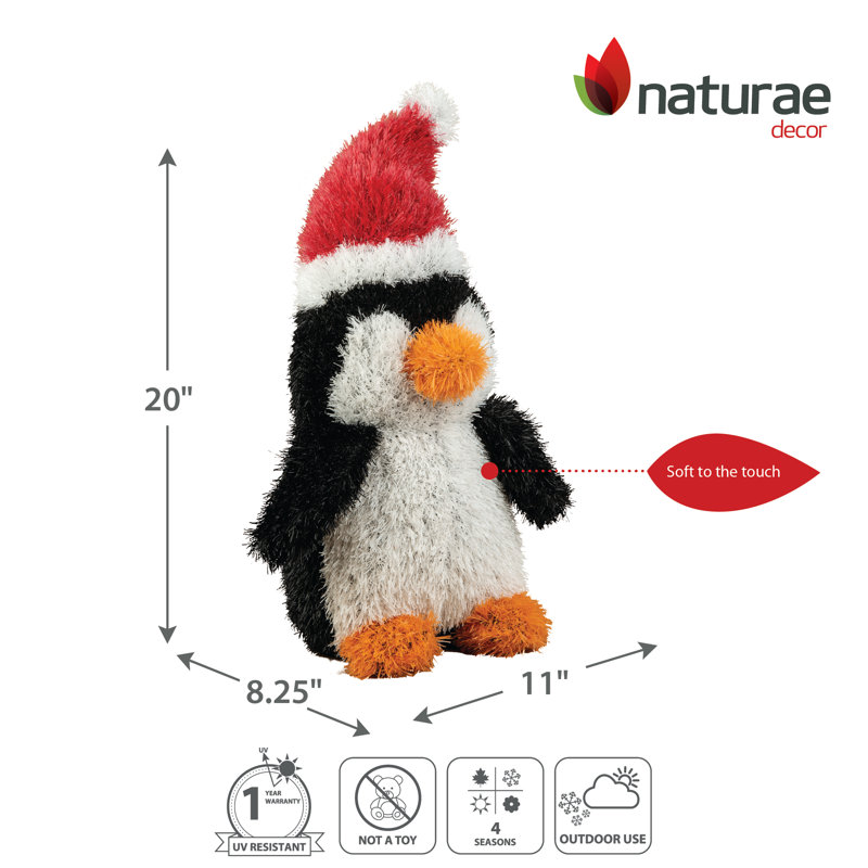 Topiaire des Fêtes 20 po pingouin, H 20 po x l 11 po x P 8,2 po
