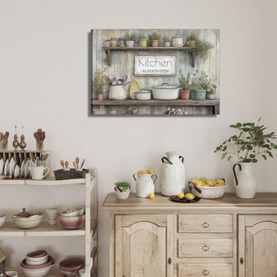 Cuisine rustique, toile, art mural, pots de cuisine, cuisine, cuisine, cuisine, cuisine, cuisine, cuisine, cuisine