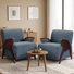 Fauteuil d'appoint rembourré moderne de 27 po de largeur, fauteuil en bois massif (ensemble de 2)