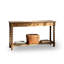 Table de console en bois massif et composite brun-430187402