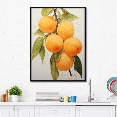 Fruit or abricot pointillisme, reproduction sur toile