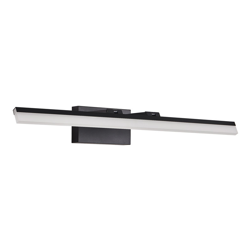 Dimmable Black LED Bathroom Vanity Wall Light, Modern Mirror Lighting, 7.3" H x 31.5" W x 4.3" D
