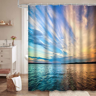 Rideau de douche Sunset Ocean Wave