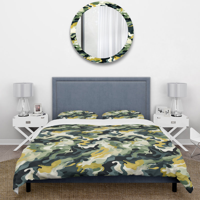 Literie de camouflage vert urbain Urban I, Housse de couette simple + 1 taie décorative stan