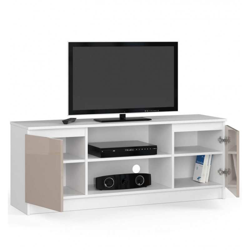 Eldena Unfinished Entertainment Centre for TVs up to 55", White/Cappuccino Gloss