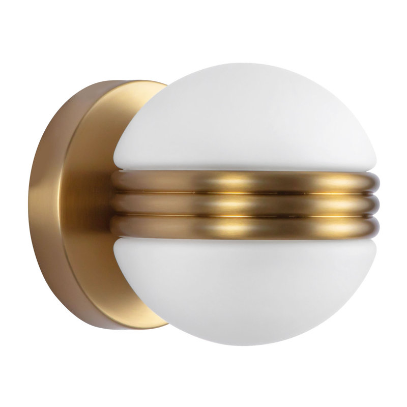 Selene 5-in Gold dimmable LED Wall Sconce, Brushed Gold
