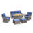 Polygala 7-Piece Outdoor Conversation Set With Fire Pit Table, 3-Seat Sofa & Swivel Gliders, 6" Thick Cushions, All-Weather PE Wicker-676828274-676828272-676828279