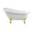 61" Streamline Clawfoot Soaking Acrylic Bathtub With Drain, Clawfeet, and Bamboo Tray-63425094-51346617
