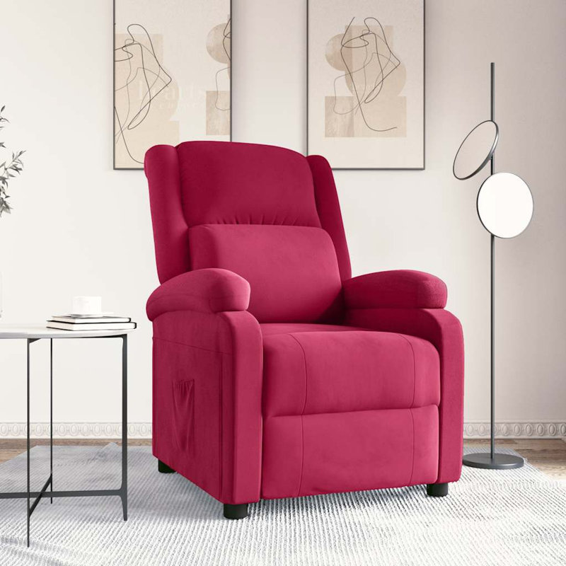 Jinny Velvet Swivel, Wine Red