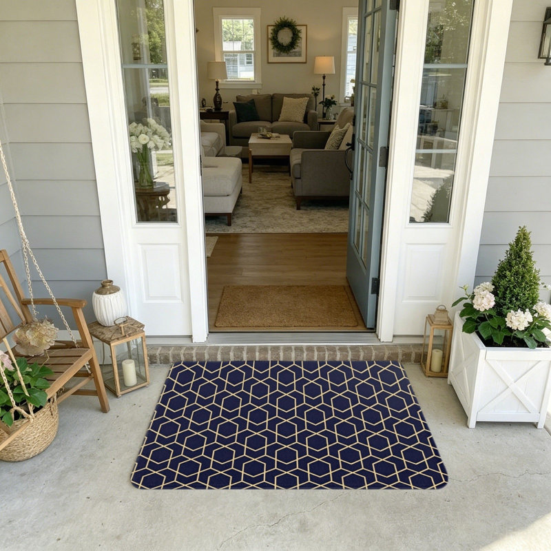 Tapis d'entrée géométrique 20 x 32 po