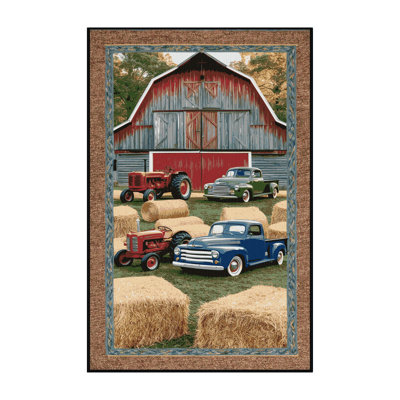 Machine Washable Transportation Brown Area Rug