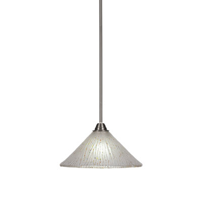 Averyon Paramount Stem Hung Pendant Shown In Brushed Nickel Finish Glass