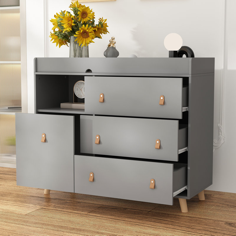 Armoire de rangement élégante avec pieds robustes, Gris