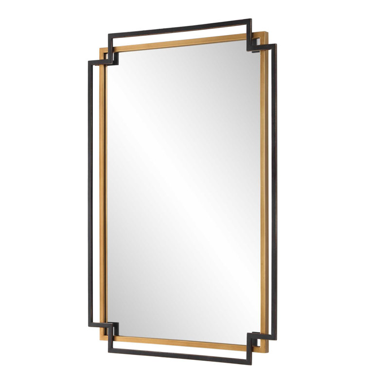 Miroir mural Whipe, Brushed Gold/Dark Bronze