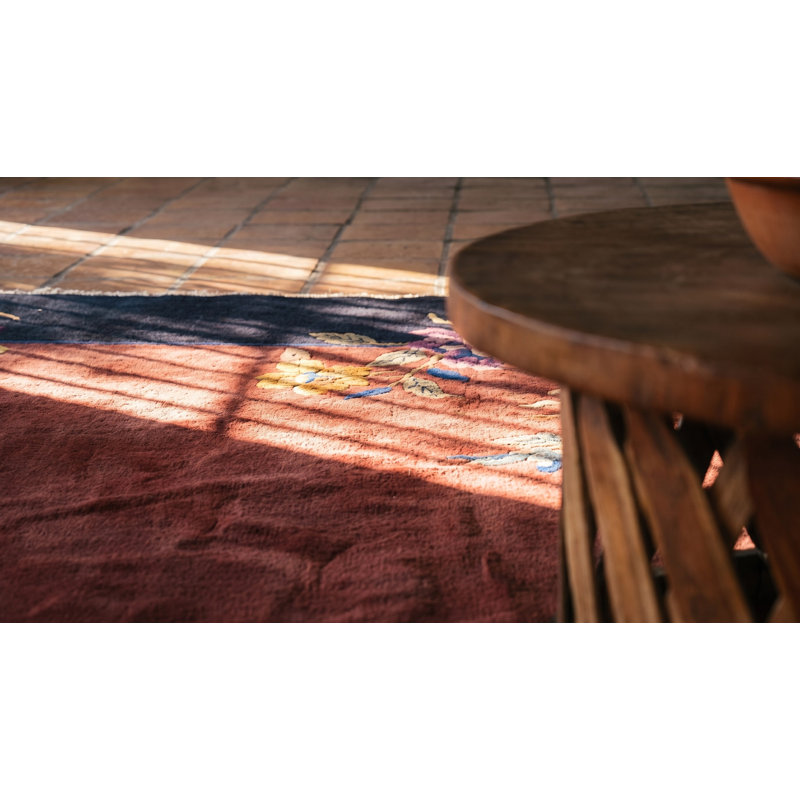 Tapis bleu marine, rouge / rouille