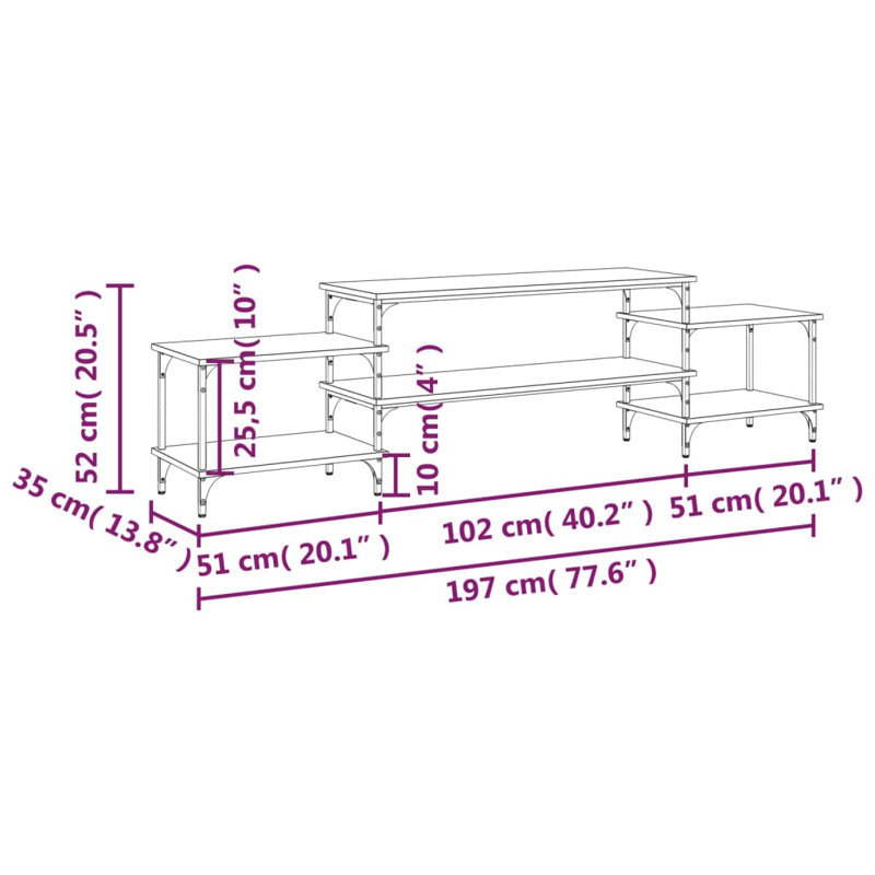 Otta Unfinished TV Stand for TVs up to 65", Oak/Black