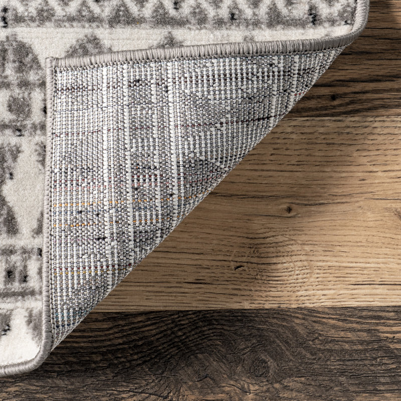 Tapis gris Amira, Tapis de couloir 2 pi 8 po x 12 pi