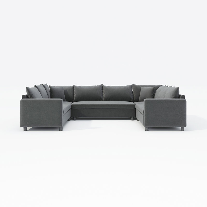 Canapé modulaire surdimensionné pour 8 personnes, Gris chenille