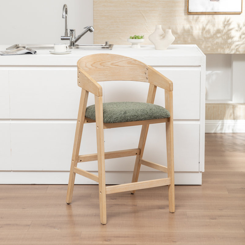 Tabouret de comptoir rembourré Devane, Green