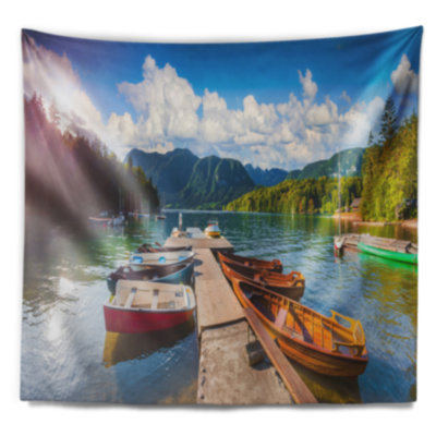 Paysage avec tapisserie du lac Bohinj