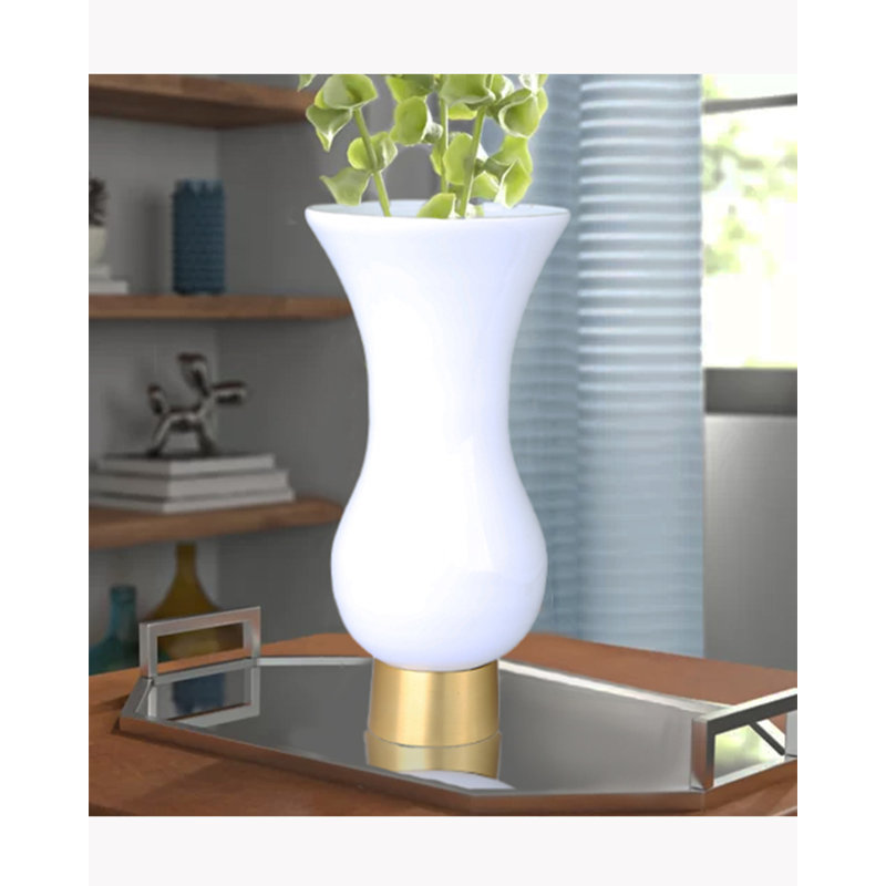 Beeler Glass Table Vase, White