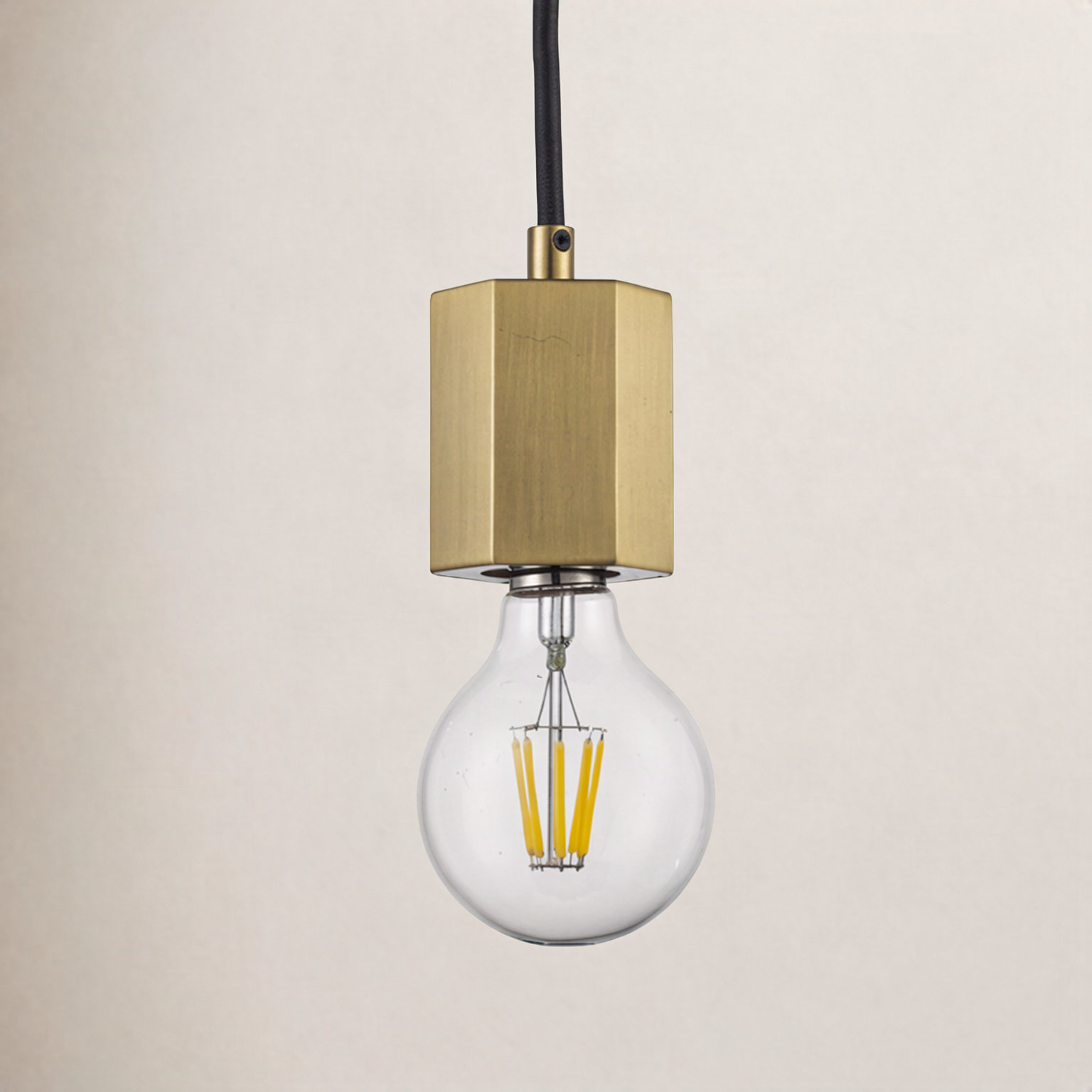 Ebba Single Light Dimmable Pendant, Antique Gold