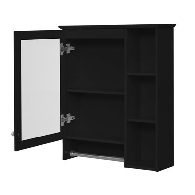 24-Inch Wall Mounted  3-in-1 Bathroom Mirror Cabinet with Adjustable Shelf