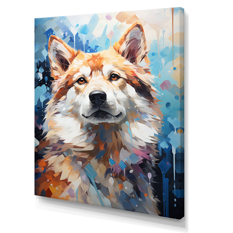 «Dog Akita Affection I» sur toile, Toile tendue, 20" H x 12" W